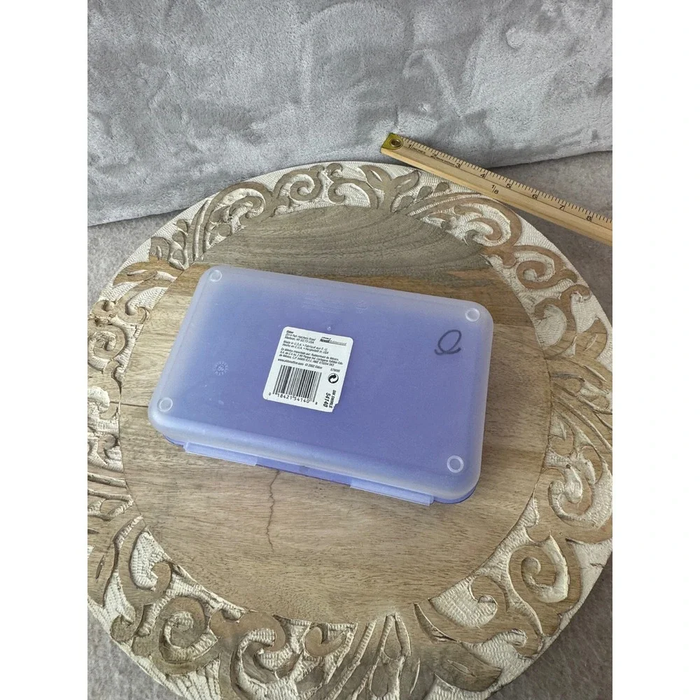 Vintage Spacemaker Purple Swirl Pencil Box Plastic School Supply Case 8x5 USA
